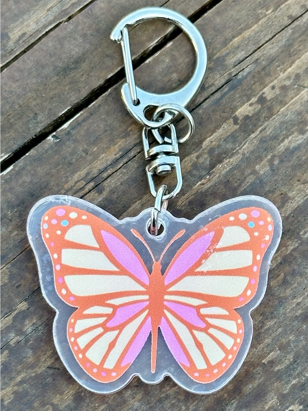 Retro Butterfly Acrylic Keychain - Boutique